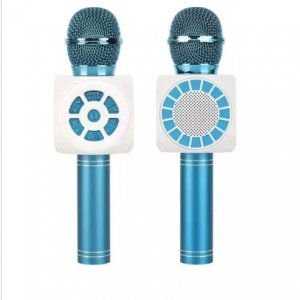 Ασύρματο Μικρόφωνο Karaoke με Ενσωματωμένο Ηχείο, Bluetooth και Εφέ Αλλαγής Φωνής σε Μπλε Χρώμα