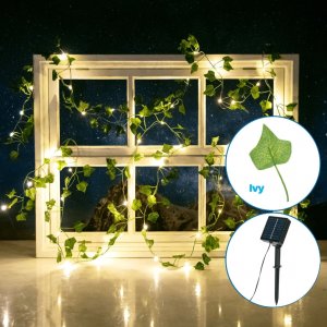 Ηλιακά LED Φώτα 5m με Φύλλα Κισσού – Ζεστός Λευκός Φωτισμός 2700K - Aigostar