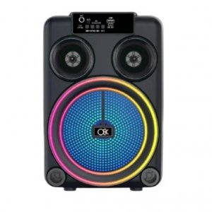 Ασύρματο Φορητό Ηχείο Bluetooth με LED RGB Φωτισμό, USB, TF, AUX, Ραδιόφωνο και Μικρόφωνο σε Μαύρο Χρώμα