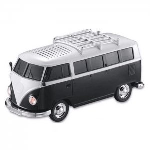 Φορητό Ηχείο Bluetooth Μίνι Βανάκι USB, SD - Mini Bus με Ραδιόφωνο και Led Φώτα Μαύρο