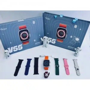 Smartwatch V55 με Οθόνη Αφής HD &amp; 7 Ανταλλακτικά Λουράκια – Συμβατό με iOS &amp; Android