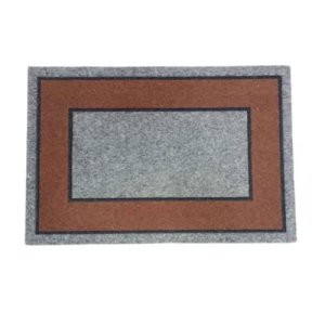 Πατάκι Εισόδου με Αντιολισθητική Βάση 40 x 60cm - Γκρι με Κόκκινο Σχέδιο