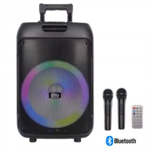 Φορητό Bluetooth Ηχείο Karaoke με 2 Μικρόφωνα, Τηλεχειριστήριο &amp; LED Φωτισμό