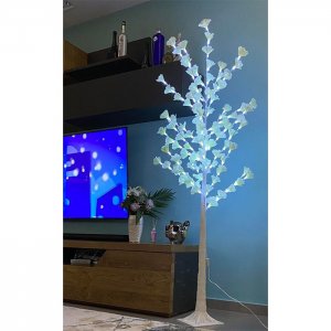 Διακοσμητικό Φωτιζόμενο Δέντρο LED 180cm με Λευκά Λουλούδια – Ψυχρό Λευκό Φως