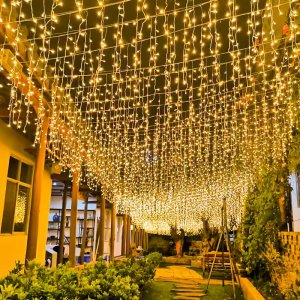 Χριστουγεννιάτικα Λαμπάκια Βροχή 100LED Θερμού Λευκού Φωτισμού - 2,5m