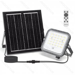 Αδιάβροχος Ηλιακός Προβολέας 100W με Πάνελ &amp; Τηλεχειριστήριο 3 Επιπέδων Φωτισμού 199 x 191 x 45mm Aigostar