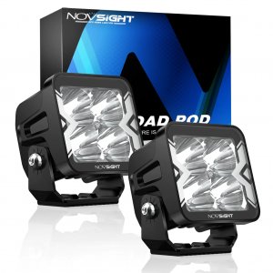 Προβολάκια Αλουμινίου LED Pods 40W Off-Road IP68 με EMC και Κάλυμμα 2500K Novsight Μαύρο