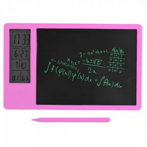 Ψηφιακό Ημερολόγιο Γραφείου με LCD Πίνακα Γραφής - Ροζ