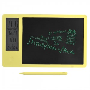 Ψηφιακό Ημερολόγιο Γραφείου με LCD Πίνακα Γραφής - Κίτρινο