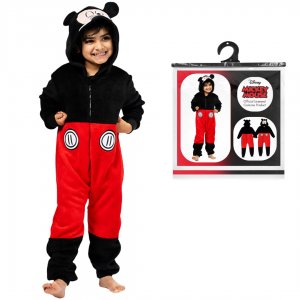 Ολόσωμη Στολή Mickey Mouse με Κουκούλα &amp; Αυτιά