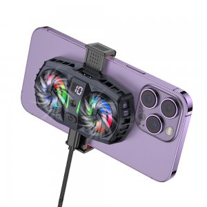 Ανεμιστηράκι Ψύξης Κινητού Gaming Cooler 3 Ταχυτήτων με Διπλό Αθόρυβο Ανεμιστήρα - Hoco