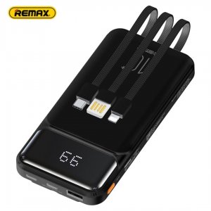 Power bank 10000mAh με 3 Καλώδια και Οθόνη LED Remax