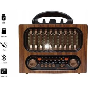Retro Bluetooth Ραδιόφωνο Φορητό με USB/SD &amp; Επαναφορτιζόμενη Μπαταρία MK-261BT