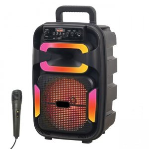 Επαναφορτιζόμενο Ηχείο – Subwoofer 8″  με Μικρόφωνο και Διακοσμητικό Φωτισμό LED RGB Andowl Q-T38