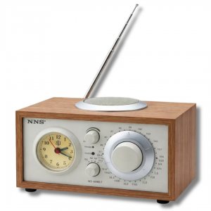 Ασύρματο Φορητό Retro Ραδιόφωνο με Bluetooth, USB, TF &amp; Ρολόι - Επαναφορτιζόμενο - Καφέ