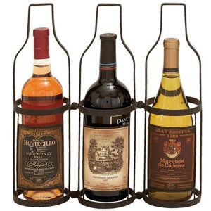 Μεταλλική Κάβα Κρασιών για 3 Μπουκάλια - Bottle Holder Promotion