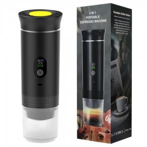 Φορητή Eπαναφορτιζόμενη Μηχανή Espresso 150mL 3 Σε 1 Με Ψηφιακή Οθόνη 20 Bar