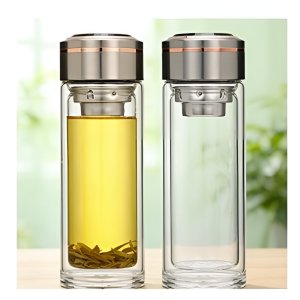 Γυάλινο Μπουκάλι 400ml με Φίλτρο και Μεταλλικό Καπάκι