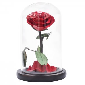 Παντοτινό Τριαντάφυλλο σε Γυάλινο Θόλο 19x12cm