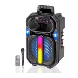 Ασύρματο Ηχείο Bluetooth Karaoke με Ενσύρματο Μικρόφωνο, Φωτισμό LED και Τηλεχειριστήριο