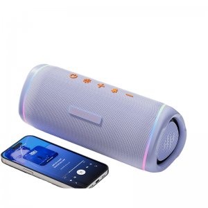 Φορητό Bluetooth Ηχείο RGB Bass-18 με Heavy Bass Μοβ