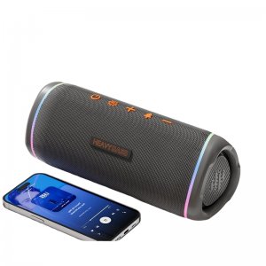 Φορητό Bluetooth Ηχείο RGB Bass-18 με Heavy Bass Γκρι