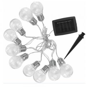 Ηλιακή Γιρλάντα LED 3.8M με 10 Λαμπάκια και 8 Προγράμματα Θερμό Λευκό