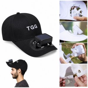 Aθλητικό Καπέλο Τύπου Jockey USB με Ανεμιστηράκι και Ηλιακό Πάνελ