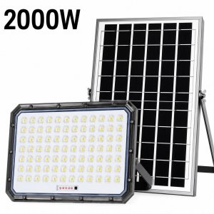 Αδιάβροχος Ηλιακός Προβολέας LED 2000W Υψηλής Φωτεινότητας για Εξωτερικό Χώρο με Τηλεχειριστήριο  Jortan