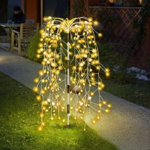 Σετ 2 τμχ Ηλιακά Φωτάκια LED Εξωτερικού Χώρου 200 LED IP44 – Κρεμαστά με 8 Λειτουργίες