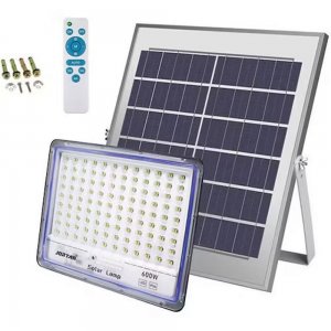 Ηλιακός Προβολέας LED Jortan 600W με Τηλεχειριστήριο IP66 Αδιάβροχος, Ψυχρό Λευκό Φως