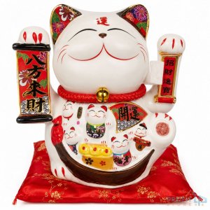 Τυχερή Γάτα Maneki Neko 28x22x29cm – Σύμβολο Ευημερίας &amp; Θετικής Ενέργειας