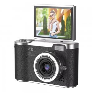 Παιδική Ψηφιακή Φωτογραφική Μηχανή  48MP – 4K Ανάλυση, Οθόνη Selfie και 8X Zoom Μαύρη