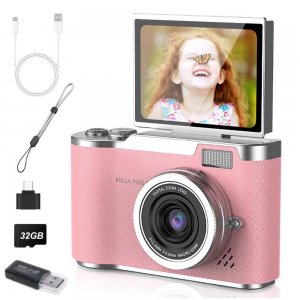 Παιδική Ψηφιακή Φωτογραφική Μηχανή  48MP – 4K Ανάλυση, Οθόνη Selfie και 8X Zoom Ροζ