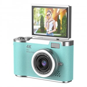 Παιδική Ψηφιακή Φωτογραφική Μηχανή  48MP – 4K Ανάλυση, Οθόνη Selfie και 8X Zoom Τιρκουάζ