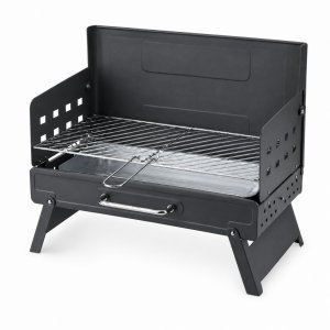 Φορητή Ψησταριά BBQ Κάρβουνου Αναδιπλούμενη με Ρυθμιζόμενο Ύψος Σχάρας 50x28cm