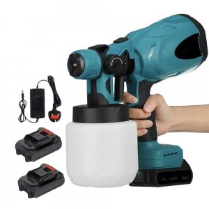 Επαναφορτιζόμενο Πιστόλι Βαφής Spray Gun – Ομοιόμορφη Κάλυψη | 800ml Δοχείο, 3 Ακροφύσια, 2 Μπαταρίες, Ρυθμιζόμενη Ροή, για Μάστορες &amp; DIY
