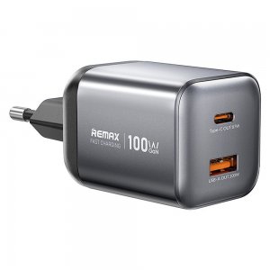 Φορτιστής GaN 100W Remax – Διπλή Θύρα USB-C και USB-A - Ταχεία Φόρτιση, Συμπαγής, Περιλαμβάνει Καλώδιο