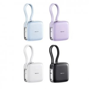 Remax Power Bank 10000mAh – Γρήγορη Φόρτιση 22.5W με Ενσωματωμένα Καλώδια USB-C και Lightning