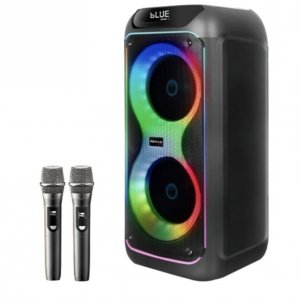 Φορητό Ηχείο Bluetooth Remax RB-MB10 140W – Διπλά Ηχεία 8 &amp; RGB Φωτισμός | Party Speaker με 2 Ασύρματα Μικρόφωνα, USB, AUX, TF Card