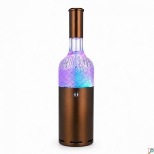 Ηχείο Bluetooth σε Σχήμα Μπουκαλιού Κρασιού με LED Φωτισμό σε Μπρονζέ Χρώμα