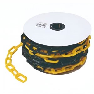 Πλαστική Αλυσίδα Σήμανσης YiAD 51345 6mm x 35m – Κίτρινη/Μαύρη για Εργοτάξια &amp; Περίφραξη