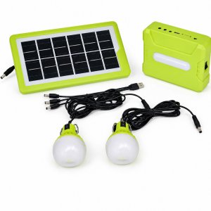 Ηλιακό Σύστημα Φωτισμού GD-8922 με 2 LED Λάμπες &amp; Πάνελ | Φορητό Kit για Camping &amp; Έκτακτη Ανάγκη, Power Bank, Αυτονομία