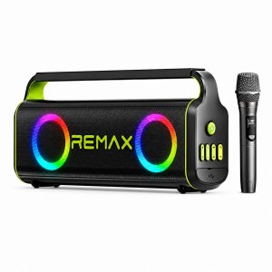 Φορητό Ηχείο Bluetooth Remax RB-MB07 80W – Με RGB Φωτισμό &amp; Ασύρματο Μικρόφωνο