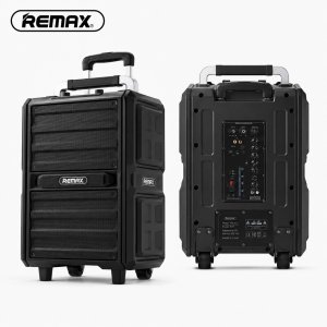 Φορητό Ηχείο Bluetooth Karaoke Remax RB-X5 50W με 2 Ασύρματα Μικρόφωνα – Τρόλεϊ, USB, AUX, Επαναφορτιζόμενο