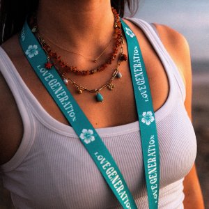 Flower Lanyard Blue
