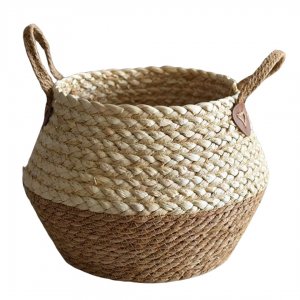Πλεκτό Διακοσμητικό Καλάθι Grass Basket 40x27cm – Φυσικό Σχοινί, Χειρολαβές