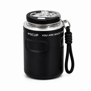 Κούπα Καφέ Θερμός 260ml με Καπάκι και Λουράκι - Ανοξείδωτη, BPA-Free, Hot and Cool Μαύρο