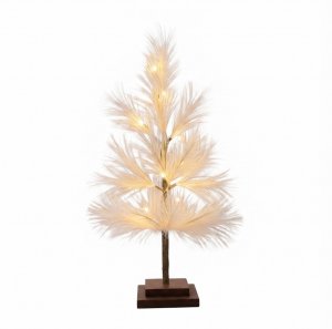 Χριστουγεννιάτικο Δέντρο Pampas 90cm Φωτιζόμενο – 82 LED Θερμό Λευκό - Μοντέρνα Διακόσμηση, Επιτραπέζιο, Λειτουργία με Ρεύμα