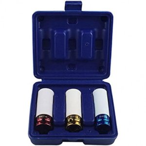 Σετ Κρουστικά Καρυδάκια Τροχών 1/2″ 17-19-21mm – Προστασία Ζάντας - 3 Τεμ. με Ένθετα, Χρωματική Κωδικοποίηση &amp; Θήκη Μεταφοράς
